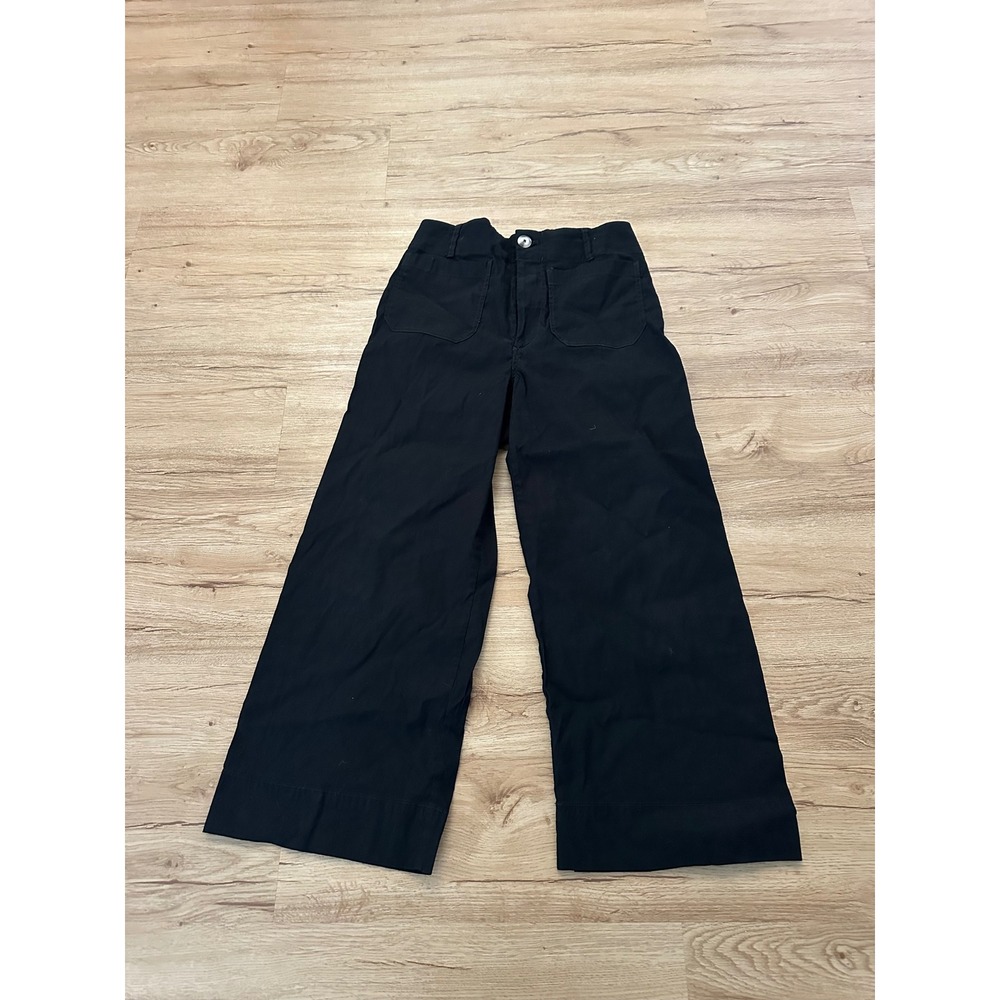 Anthropologie Maeve The Colette Pants Womens 30 Black High Rise Wide Leg